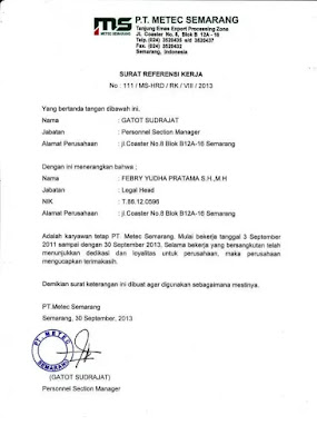 Contoh-Surat-Referensi-Kerja Contoh surat referensi kerja - titikdua.net